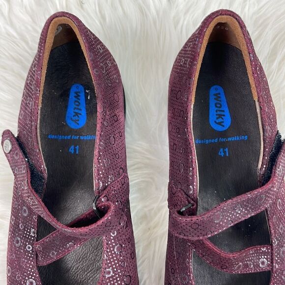Wolky | purple Mary Jane loafers 9.0 Velcro closure (41) - Picture 6 of 9